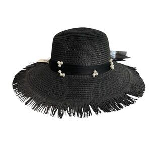 Black with pearl sun hat NWT